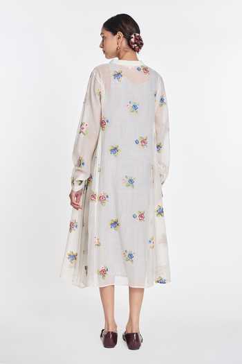 Payal Pratap Begonia Embroidered Cotton Silk Dress 