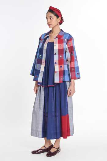 Buy Payal Pratap Multi Color Cotton, Linen Round Neck Gladiolus Printed Jacket Online at Aza Fashions Buy_Payal Pratap_Multi Color Cotton, Linen Round Neck Gladiolus Printed Jacket _Online_at_Aza_Fashions
