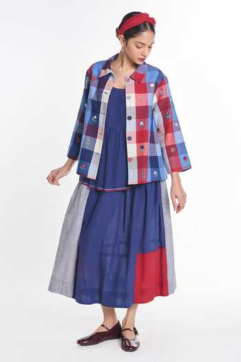 Shop Payal Pratap Multi Color Cotton, Linen Round Neck Gladiolus Printed Jacket Online at Aza Fashions Shop_Payal Pratap_Multi Color Cotton, Linen Round Neck Gladiolus Printed Jacket _Online_at_Aza_Fashions