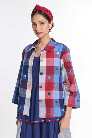 Payal Pratap Gladiolus Printed Cotton Linen Jacket 