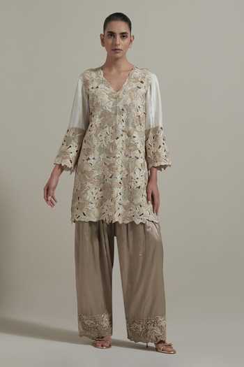 Kavita Bhartia Cutwork Embellished Kurta & Salwar Set 