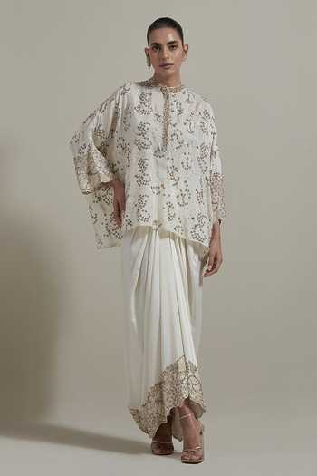 Kavita Bhartia Embellished Kaftan & Skirt Set 