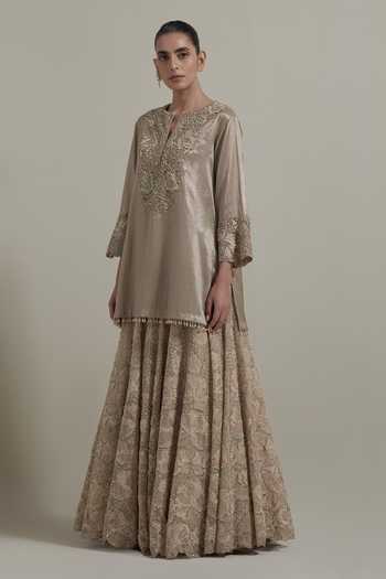Kavita Bhartia Yoke Embroidered Kurta & Skirt Set