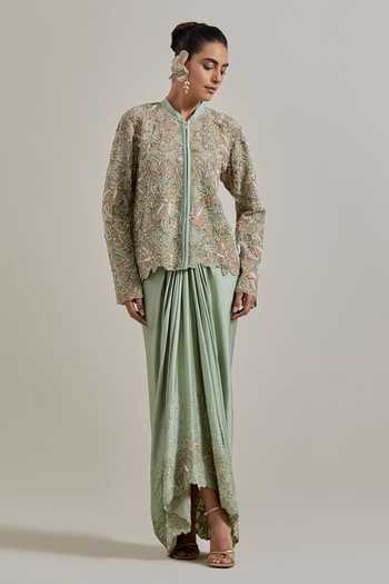 Kavita Bhartia Hand Embellished Jacket & Skirt Set 