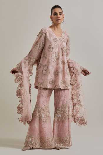 Kavita Bhartia Hand Embellished Kurta Palazzo Set 