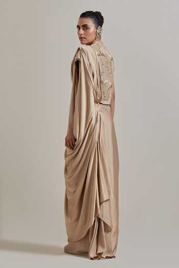 Kavita Bhartia Pre-Draped Saree & Embellished Blouse Set 