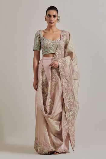 Kavita Bhartia Pre-Draped Saree & Embroidered Blouse Set 