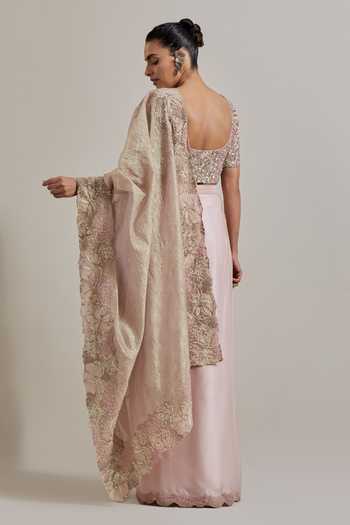 Kavita Bhartia Pre-Draped Saree & Embroidered Blouse Set 