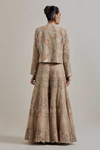 Kavita Bhartia Hand Embellished Jacket Sharara Set 