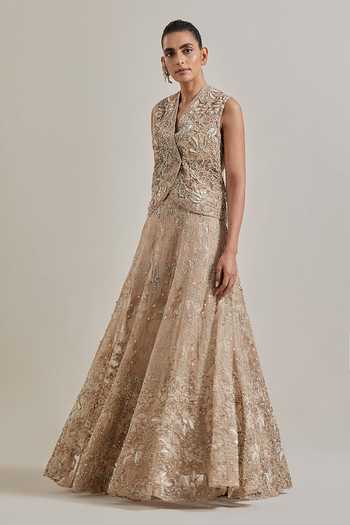 Kavita Bhartia Hand Embellished Jacket & Skirt Set 