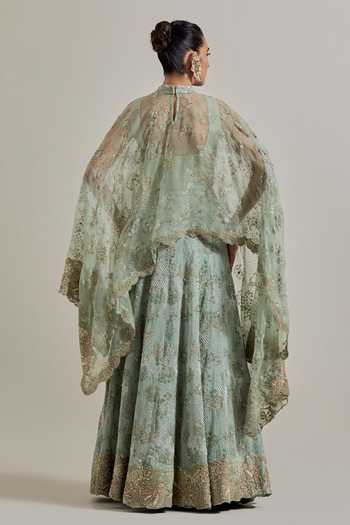 Kavita Bhartia Sheer Cape & Skirt Set