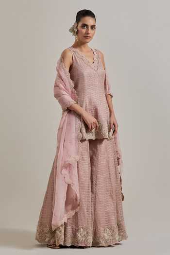 Kavita Bhartia Hand Embellished Kurta Sharara Set 