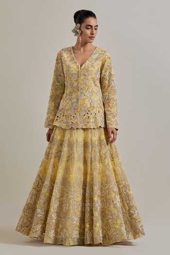 Kavita Bhartia Hand Embellished Jacket & Skirt Set 