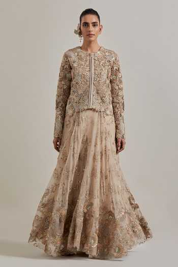 Kavita Bhartia Hand Embellished Jacket & Skirt Set 
