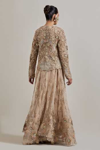 Kavita Bhartia Hand Embellished Jacket & Skirt Set 