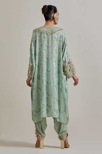 Kavita Bhartia Silk Kaftan & Pant Set 