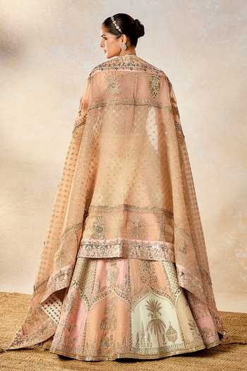 Shop Masaba Multi Color , Organza Zari, Rabri Embellished Bridal Lehenga Set at Aza Fashions Shop_Masaba_Multi Color , Organza Zari, Rabri Embellished Bridal Lehenga Set _at_Aza_Fashions