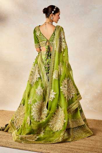 Shop Masaba Green , Organza, Cotton Zari, The Jaljeera Bridal Lehenga Set at Aza Fashions Shop_Masaba_Green , Organza, Cotton Zari, The Jaljeera Bridal Lehenga Set _at_Aza_Fashions