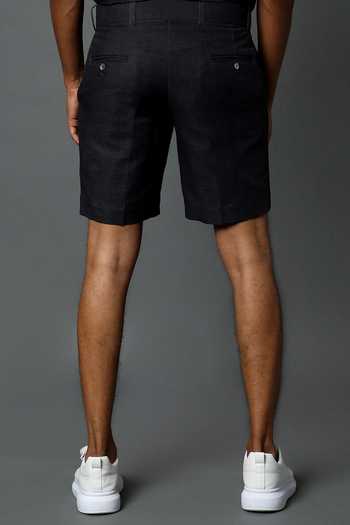 Shop House Of Three Black Cotton Poplin Jewel Mural Hawaiian Shorts at Aza Fashions Shop_House Of Three_Black Cotton Poplin Jewel Mural Hawaiian Shorts _at_Aza_Fashions