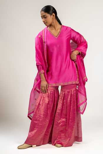 KAJAL AGRAWAL Handwoven Chanderi Silk Kurta Set 