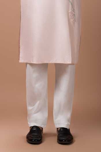 Buy Priyanka Haralalka Pink Silk, Cotton Hand Painted And Embroidered Kurta Set Online at Aza Fashions Buy_Priyanka Haralalka_Pink Silk, Cotton Hand Painted And Embroidered Kurta Set _Online_at_Aza_Fashions