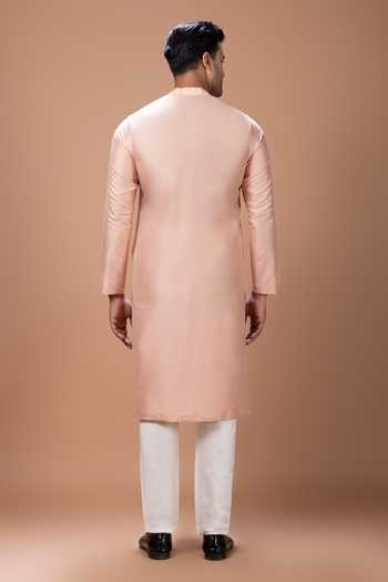 Priyanka Haralalka Plain Cotton Silk Kurta & Pyjama Set 