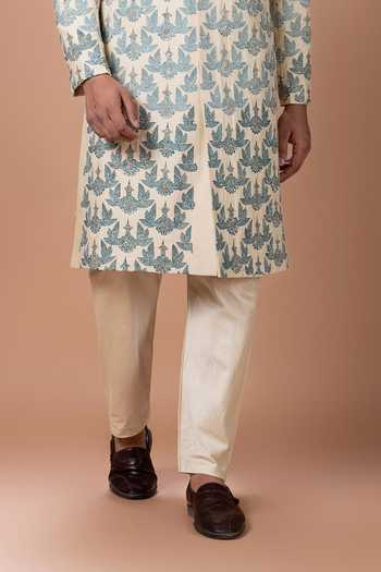 Priyanka Haralalka Beige Silk, Cotton Sherwani And Pyjama Set Online at Aza Fashions Priyanka Haralalka_Beige Silk, Cotton Sherwani And Pyjama Set _Online_at_Aza_Fashions