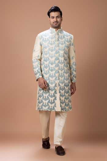 Priyanka Haralalka Cotton Silk Sherwani & Pyjama Set 
