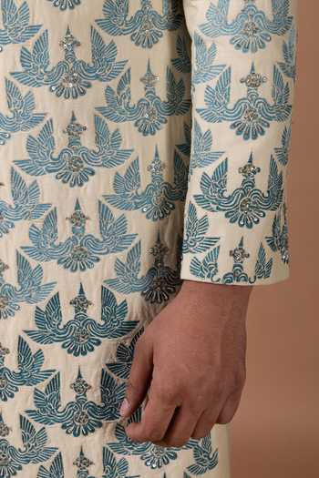 Buy Priyanka Haralalka Beige Silk, Cotton Sherwani And Pyjama Set Buy_Priyanka Haralalka_Beige Silk, Cotton Sherwani And Pyjama Set