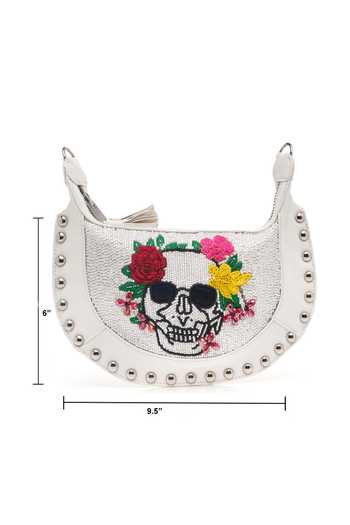 Buy APT FOREVER White Rockstar Skull Clutch Bag Buy_APT FOREVER_White Rockstar Skull Clutch Bag