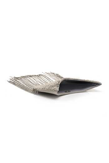 Buy_APT FOREVER_Silver Twirl And Tassel Clutch Bag _Online_at_Aza_Fashions
