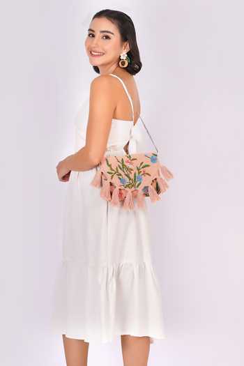 Shop_APT FOREVER_Peach Flora Swing Clutch Bag _Online_at_Aza_Fashions