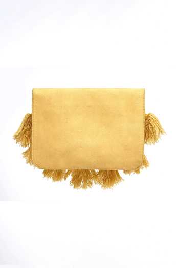 APT FOREVER_Yellow Flora Swing Clutch Bag _at_Aza_Fashions