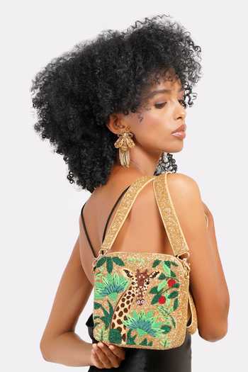 Shop APT FOREVER Gold Giraffe Clutch Bag Shop_APT FOREVER_Gold Giraffe Clutch Bag