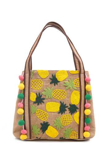 APT FOREVER Tropical Pineapple Tote Bag