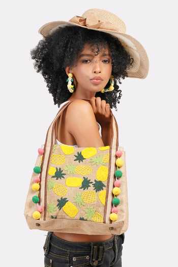 APT FOREVER Tropical Pineapple Tote Bag