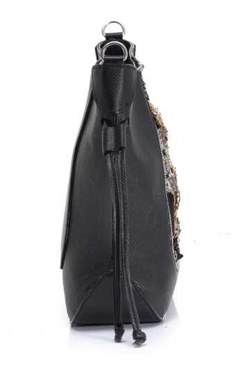 Buy_APT FOREVER_Black Velvet Sting Cross Body Bag 