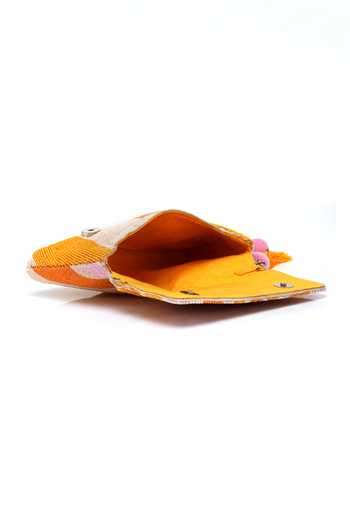 APT FOREVER_Orange Girl Glow Clutch Bag _Online_at_Aza_Fashions