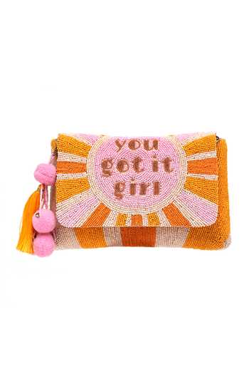 APT FOREVER_Orange Girl Glow Clutch Bag _at_Aza_Fashions