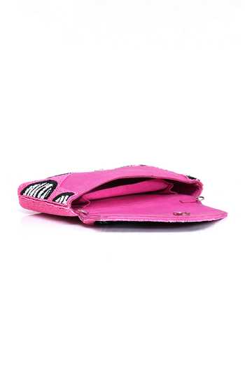 APT FOREVER_Pink Zebra Heart Clutch _Online_at_Aza_Fashions