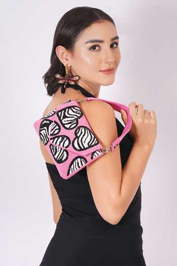 Shop_APT FOREVER_Pink Zebra Heart Clutch _Online_at_Aza_Fashions
