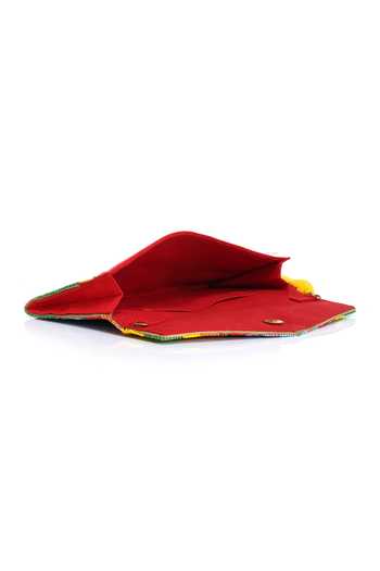 APT FOREVER_Pink Flowery Eyes Clutch Bag _Online_at_Aza_Fashions