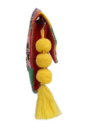 Buy_APT FOREVER_Pink Flowery Eyes Clutch Bag _Online_at_Aza_Fashions