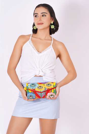 Shop_APT FOREVER_Pink Flowery Eyes Clutch Bag _Online_at_Aza_Fashions