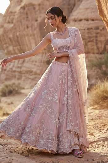 Ruceru Hand Embroidered Lehenga Set 