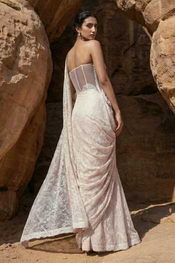 Ruceru Hand Embroidered Saree Gown 