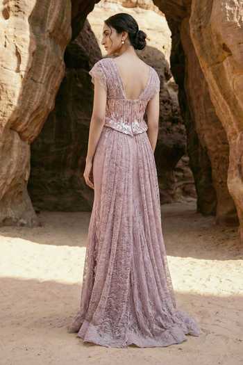 Ruceru Lace Work Top Skirt Set 