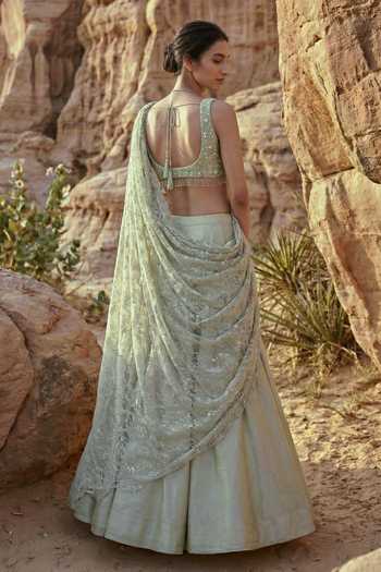 Ruceru Tissue Organza & Lace Lehenga Set 