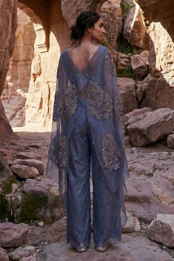 Ruceru Draped Blouse & Pant Set 