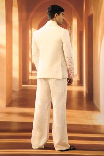 Vivek Karunakaran Script Scatter Jacket With Korean Pant 